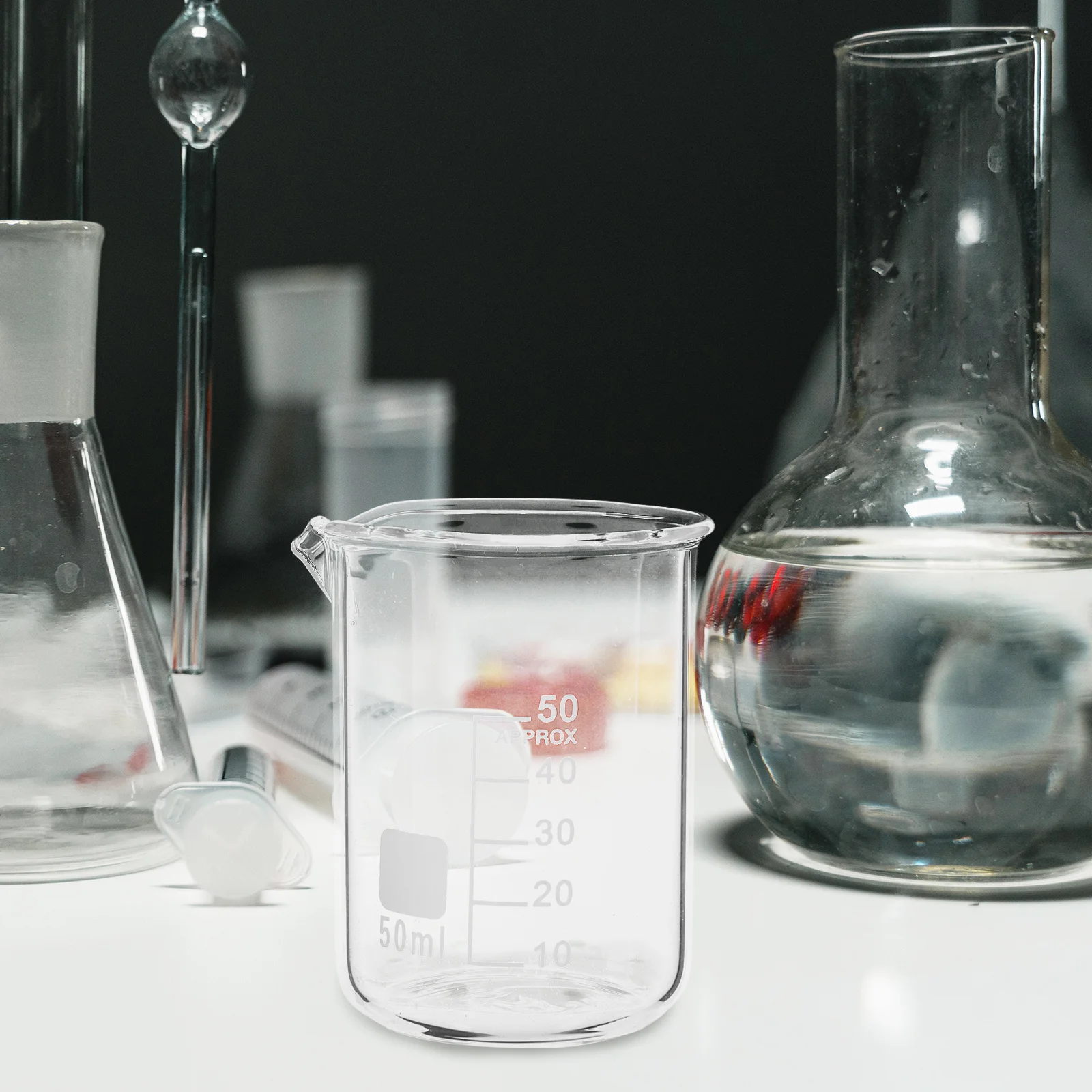 6 قطعة مجموعة أكواب قياس الزجاج مقياس واضح قياس دقيق وضع مستقر أدوات قياس السائل لتجربة المختبر #2