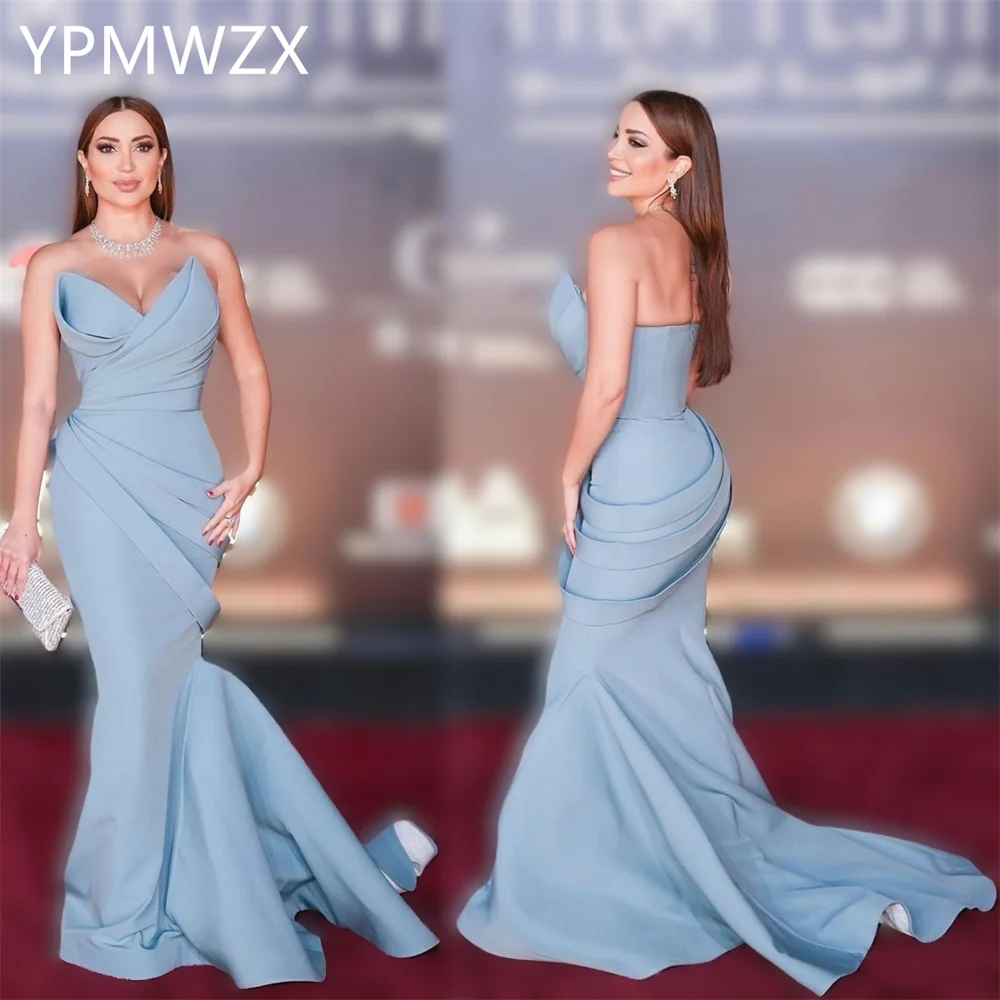 

Customized Prom Gown Formal Women Evening Dress YPMWZX Sweetheart Mermaid Floor Length Skirts Fold Bespoke Occasion Dresses Part