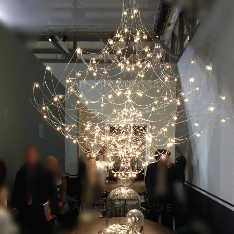 

Italian postmodern crystal duplex villa LED pendant light luxury living room dining room firefly bedroom pendant light