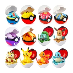 Pokemon 6 Pcs/Set Deformation Pokeball Toys Pikachu Figure Pocket Monster Elf Ball Action Figure Model Doll Kids Birthday Gifts
