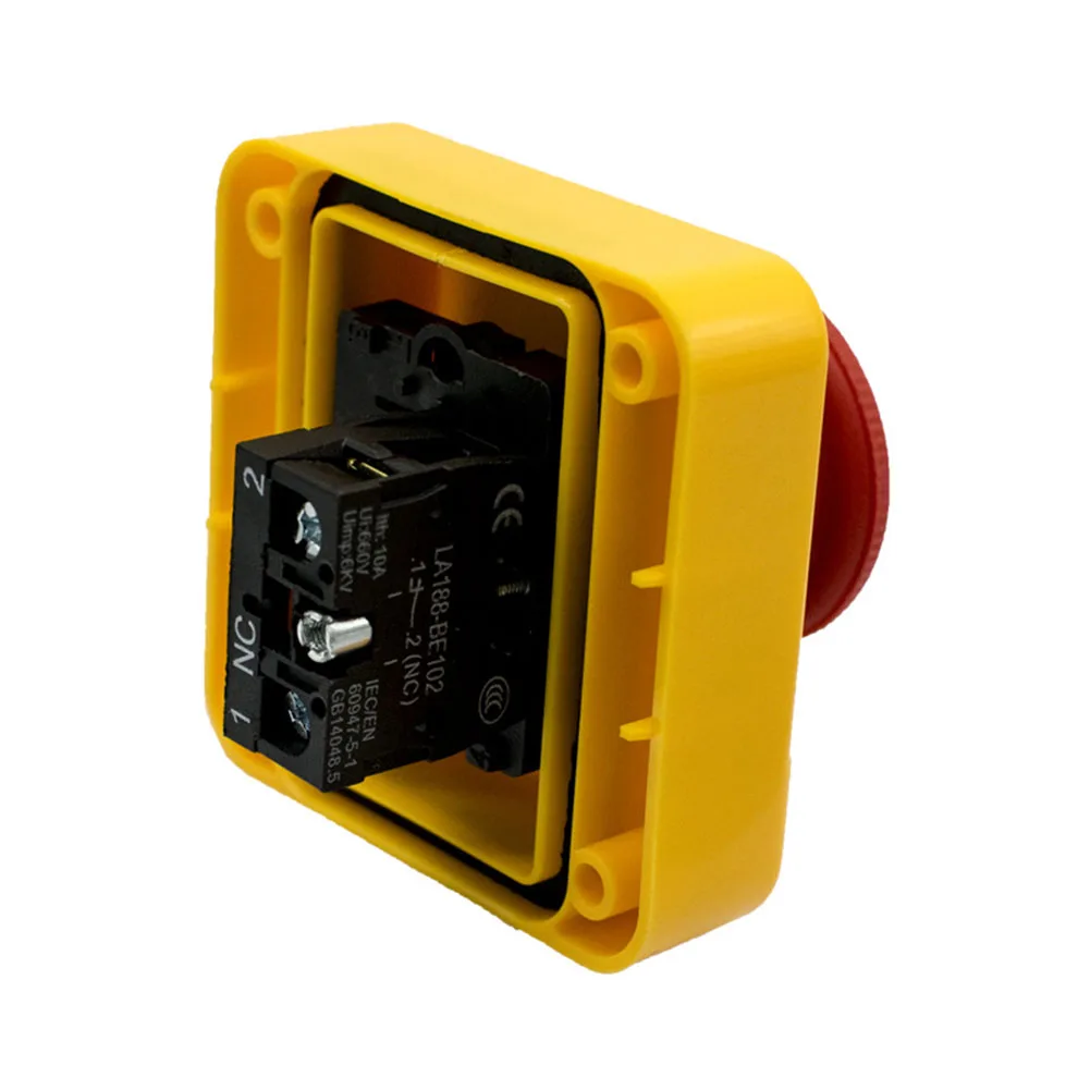 Industrial E-stop Switch with 22mm Mounting Hole and 40mm Mushroom Head Diameter for High-Visibility Operation