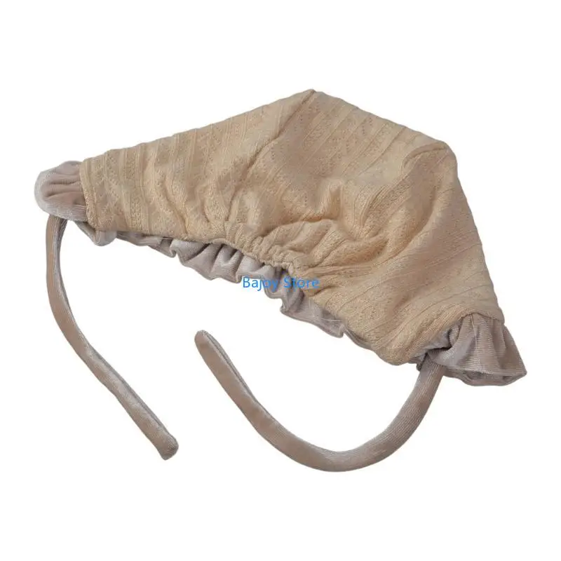 

63HE Lace Hat Soft Lace Up Hat Cotton Bonnet Caps Princess Baby Sun Protections Hat