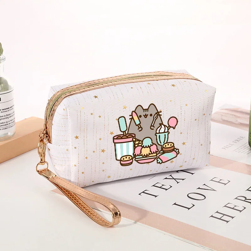 Pusheen Cosmetic Bag Women Makeup Tools Storage Pouch Large Capacity Square Clutch Bags Girls Travel Packaging Toiletry Bag Gift