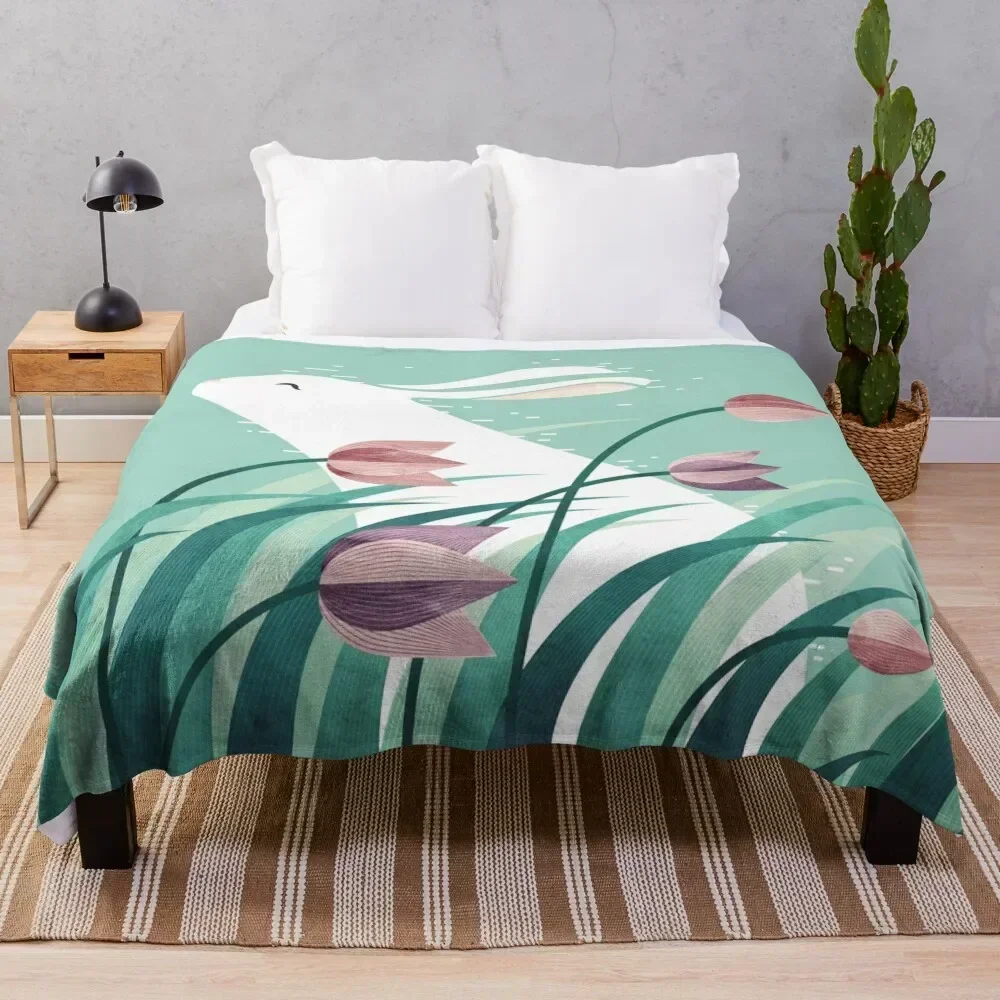 

Rabbit, Resting Throw Blanket Warm Accent Blanket for Living Room Decoration