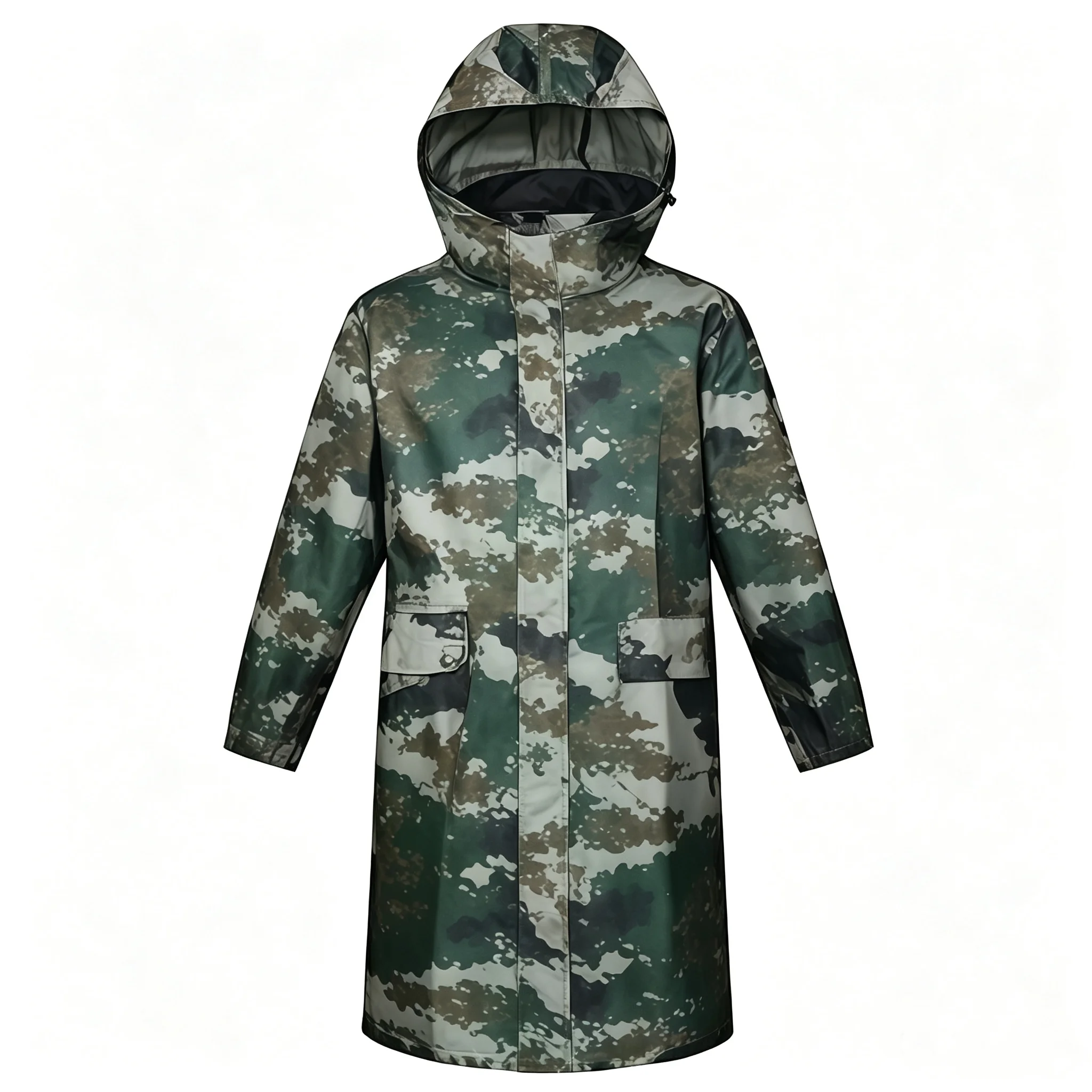 

Camouflage Raincoat One-piece Long EX07Z Olive Green Raincoat For Hiking, Fishing, Labor Protection, Outdoor Hiking Raincoat