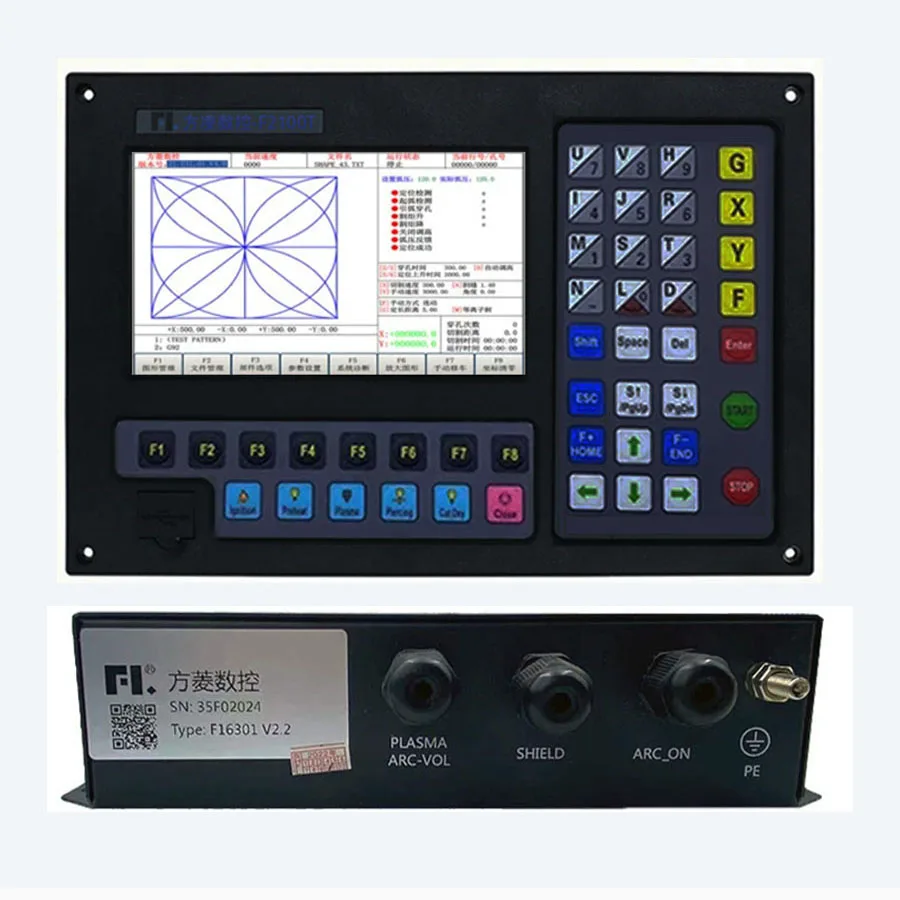 F2100T flat cutting controller V5.0+F1630 voltage divider V2.2 two axis plasma flame cutting machine CNC system