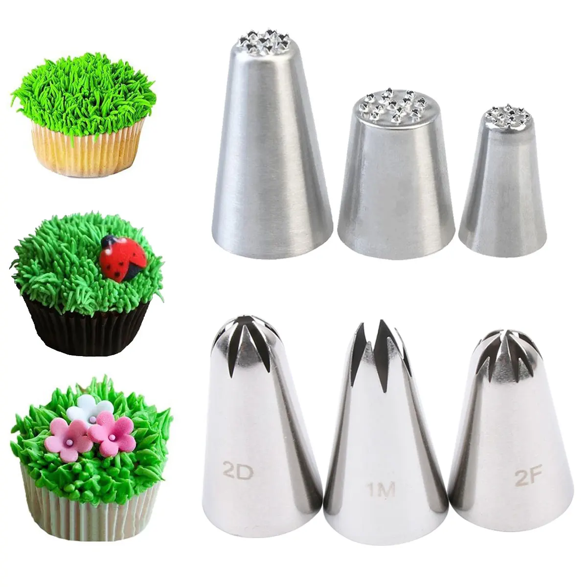 

3Pcs Practical Stainless Steel Nozzle Birthday Christmas Cake Rosebuds DIY Piping Tips Cupcake Decoration Baking Tool