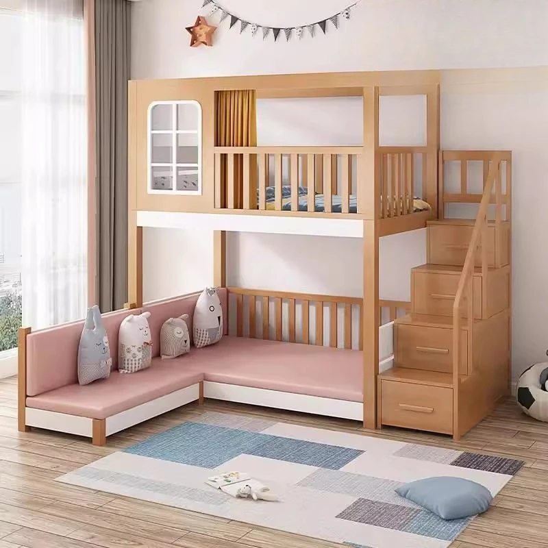 Multifunktionales Bett für Erwachsene aus Buche