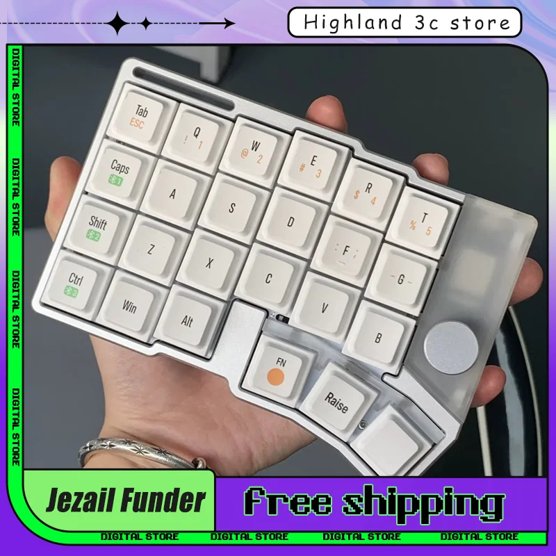 Jezail Funder Cornix Split Keyboard With Knob Cnc Aluminum Case