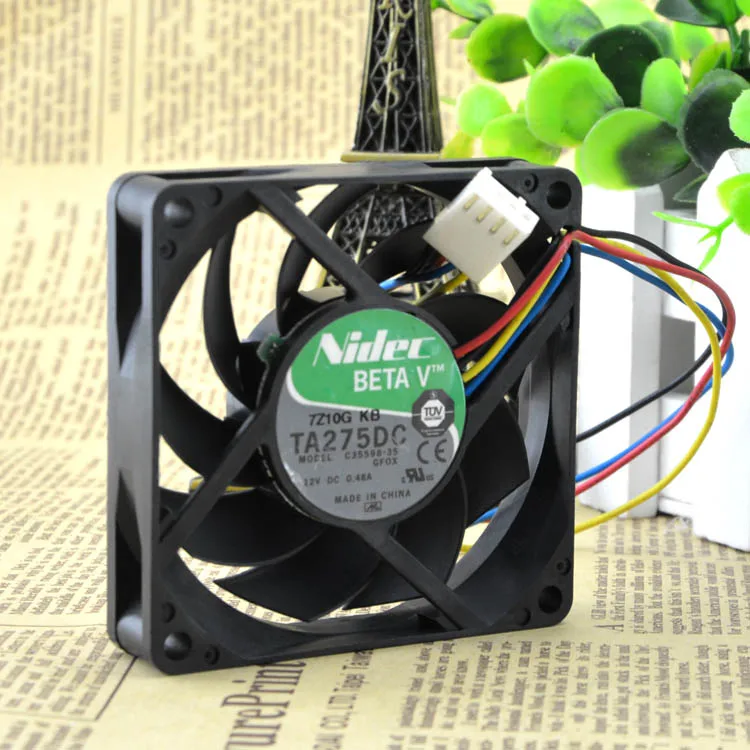 ORIGINAL TA275DC C35598-35 GFOX 7CM 7015 12V 0.48A 4 FIOS VENTILADOR