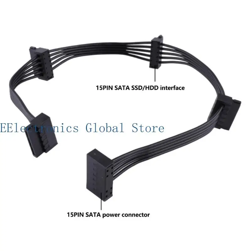 462B 15PIN LINE SPLITTER COMPUTER يقدم كابل توسيع القرص الصلب 15p إلى 4 منفذ
