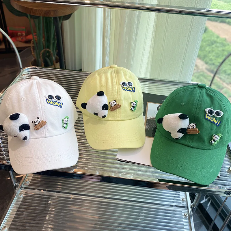 2026 Autumn Panda Parent-Child Baseball Cap Designer Style Travel Cartoon Casual Cotton Curved Brim Trucker Dad Running Hats