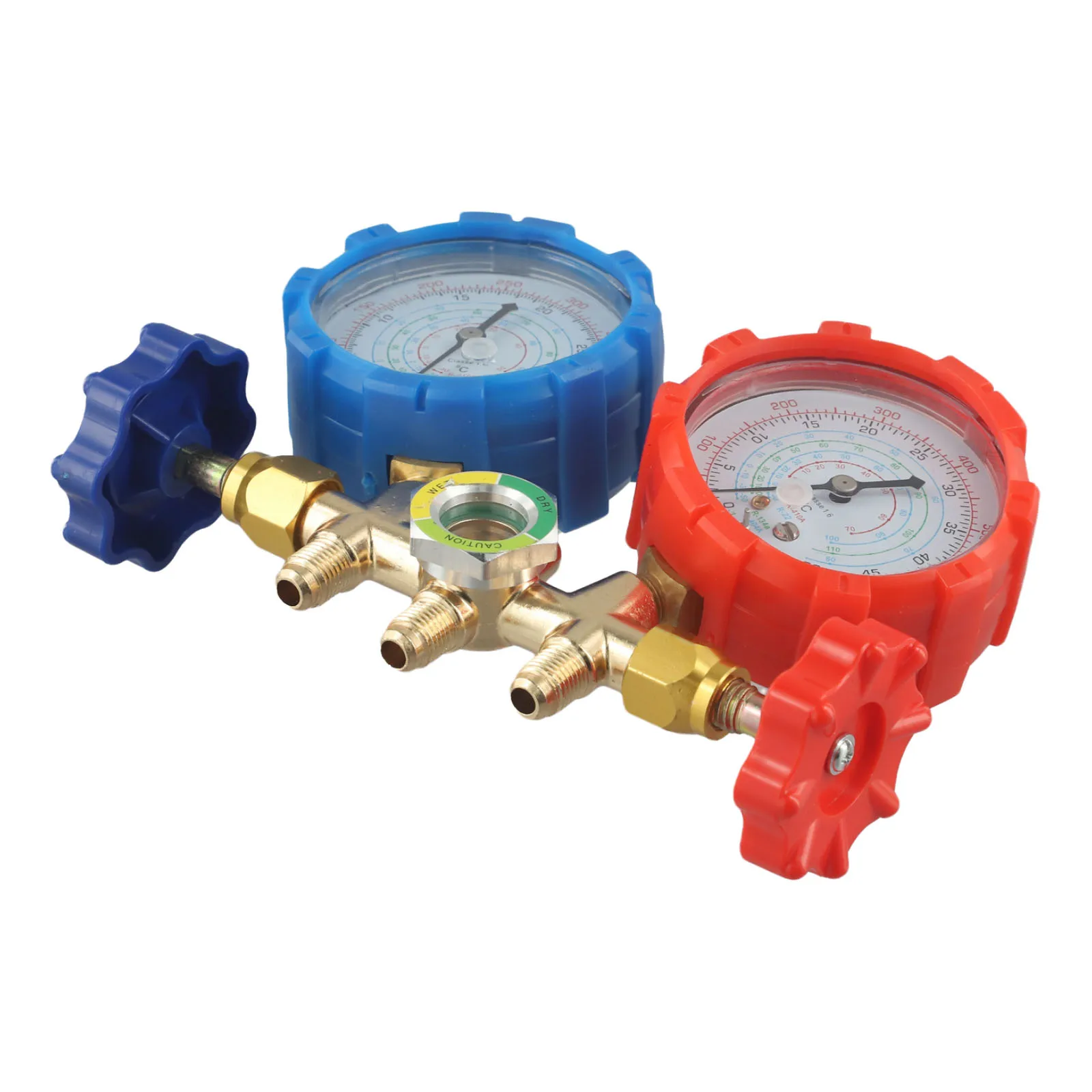 4 Way AC Gauge Set AC Manifold Gauge Set Brass Manifold Charging Tools For Charging For Domestic Air Conditioning