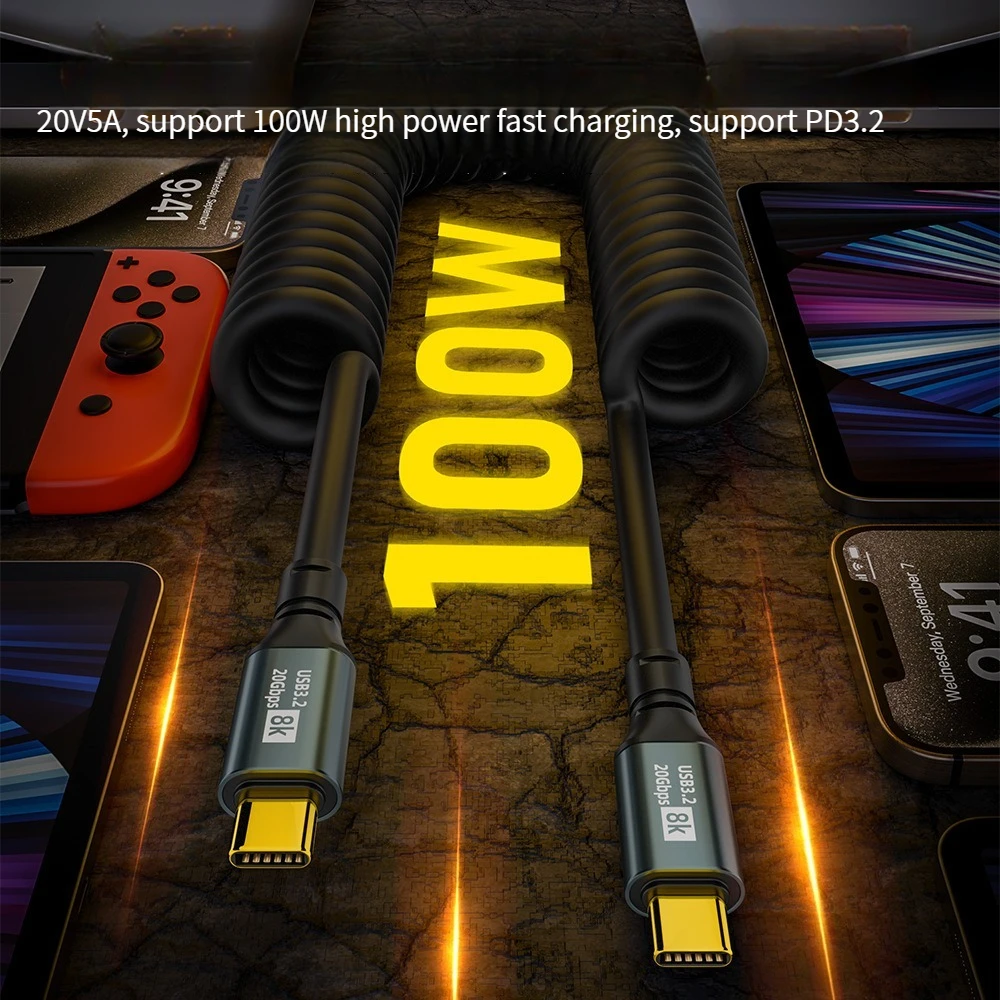 1.5m USB C to C Coiled Spring - Coiled Usb Cable ulasan dan harga