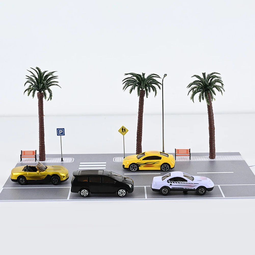 

1 Set 1/64 Scale Model City Road Scene Diorama Car Parking Lot With Led Light Roadway Display Model Scenery Kit Home Decor