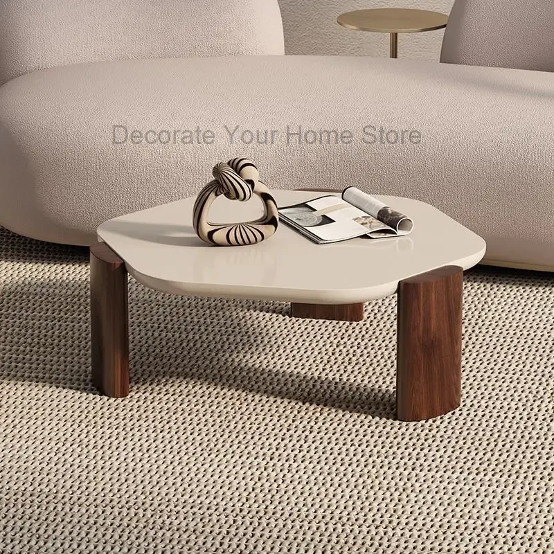 

Creative Solid Wood Coffee Tables Modern Simple Center Table Decorative Living Room Mini Irregular Shaped Side Table Furniture