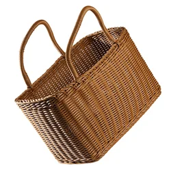 Woven Picnic Baskets Handmade Wicker Basket vintage Flower Arrangement ornament Shopping Storage Hamper Basket home camping tool