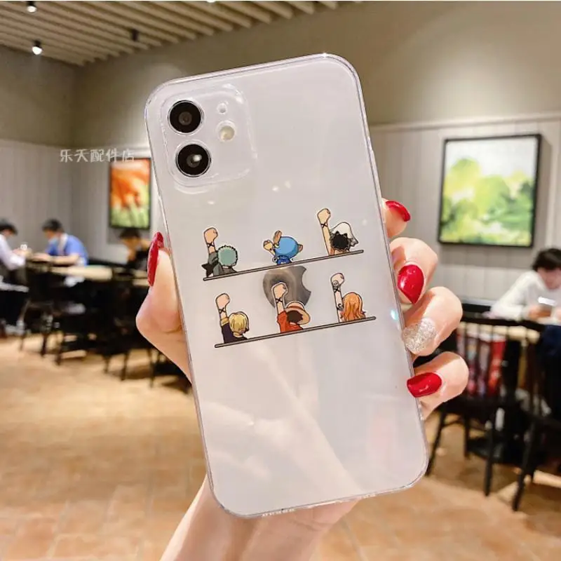 Anime Mobile Phone Case Kawaii One Piece Girl Decorate Transparent Protective Case Cartoon Portable Surrounding Gift Wholesale