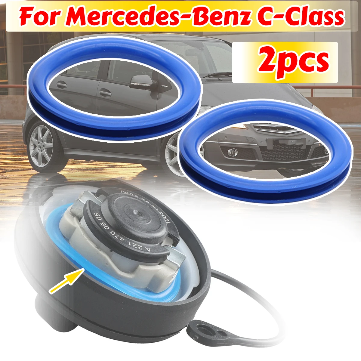 

Комплект из 2 уплотнителей топливного бака (резиновые прокладки-шайбы V-образной формы) для Mercedes-Benz C-Class T-Model S204 S203 CL203 C204