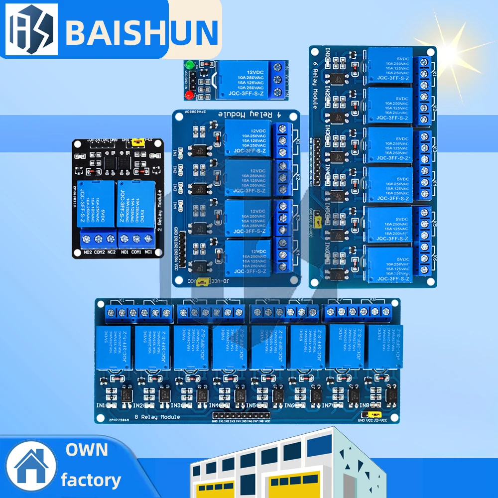 12V/5v  1/2/4/8 Channel Relay Module with Optocoupler - Relay Output for Arduino