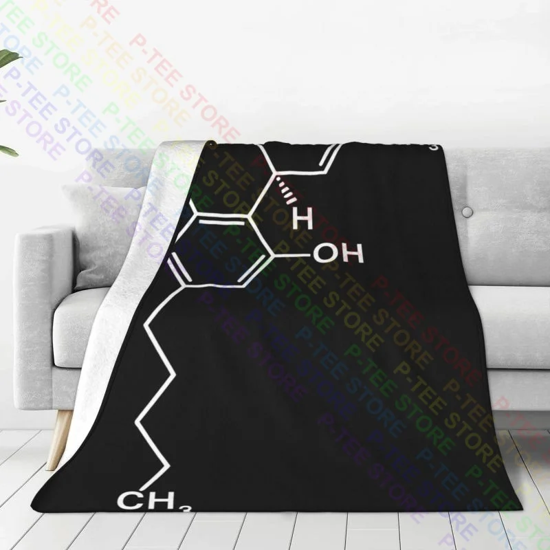 Thc Tetrahydrocannabinol Molecule Chemistry Blanket Warmth Bedroom Dual Purpose Bedding Travel Decorative Sofa