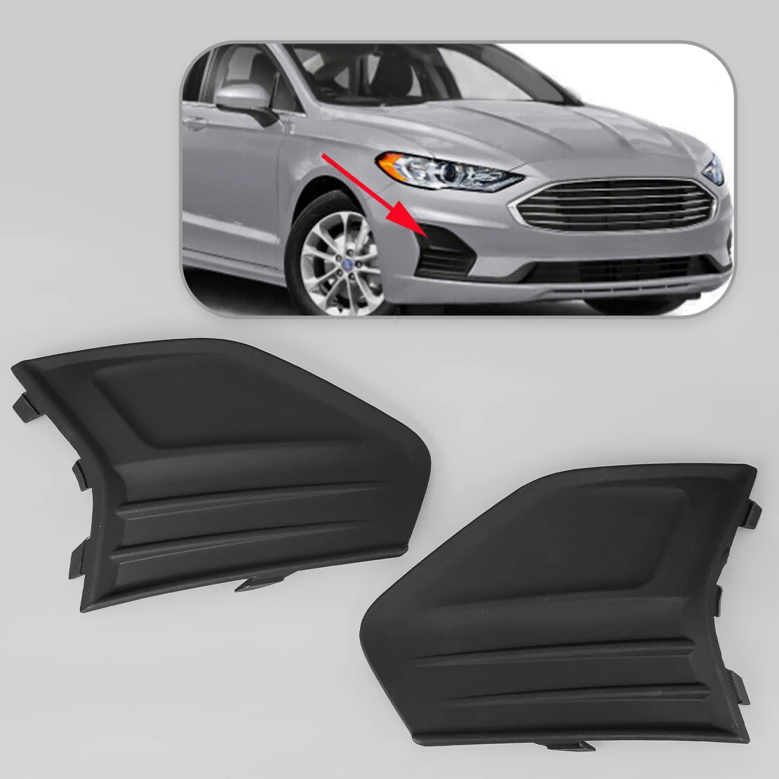 

KS7Z17B814AB KS7319952 Car Left Right Front Bumper Fog Light Cover Trim Frame Without Hole Fit for Ford Fusion Mondeo 2019-2020