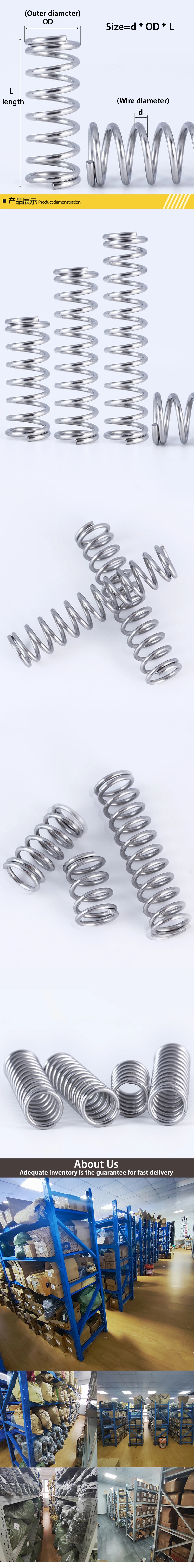 10 Stück Druckfeder aus Edelstahl 304, Drahtdurchmesser 1,0 mm, stoßdämpfende Rückholfeder, Dämpfung, Druckfeder, individuell – Detail 1