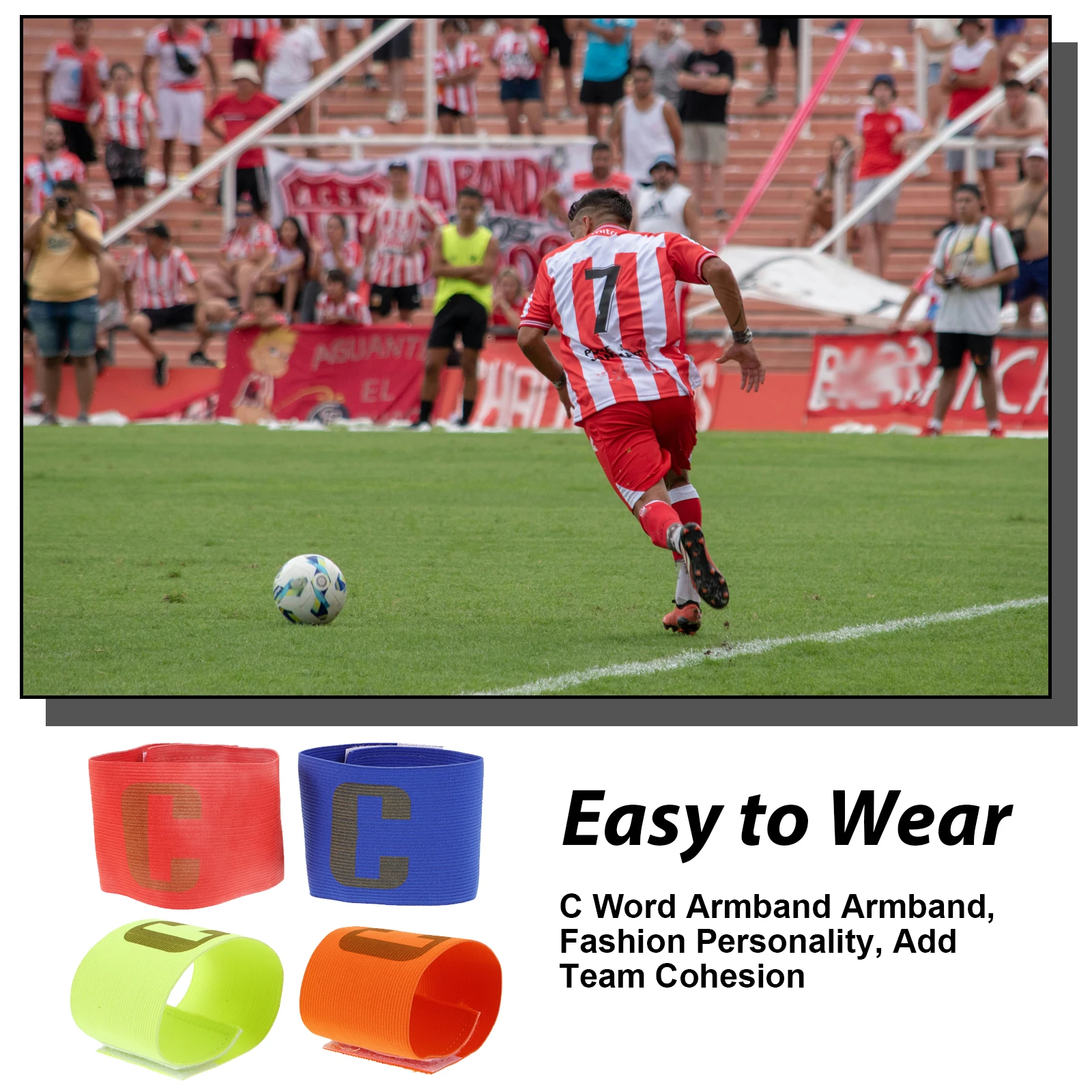 

4pcs Football Captain Armband Soccer Team Leaders Arm Sign Sports AntiWear Captains Bands Red Green