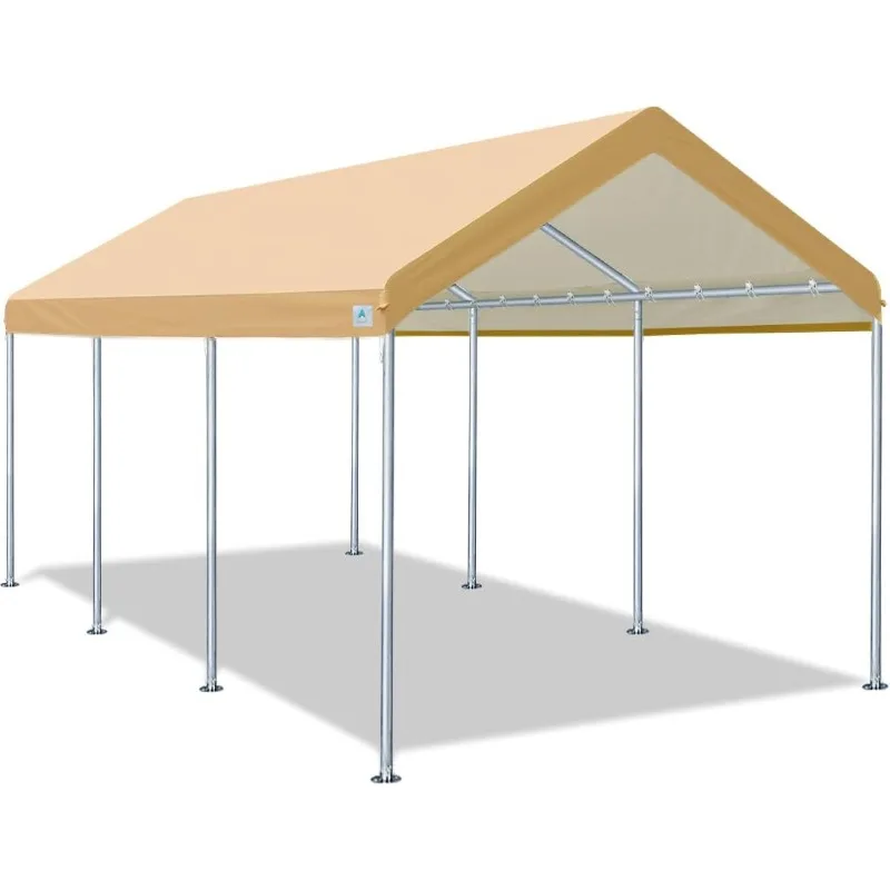 

10x20 ft Heavy Duty Carport Car Canopy Garage Boat Shelter Party Tent, Adjustable Peak Height from 9.5ft to 11ft