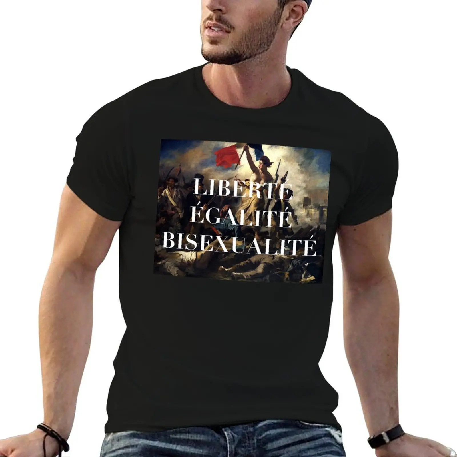 LIBERTE EGALITE BISEXUALITE T-Shirt T-shirt décontracté pour grands et grands-tailles