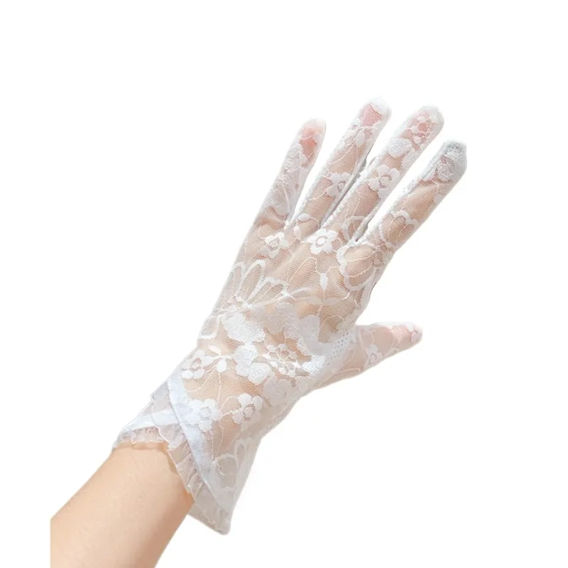 

Summer Driving Fashion Women Gloves Sunscreen Lace Gloves UV Protection Sexy Soft Full Finger Wedding Dinner Gloves Accessories