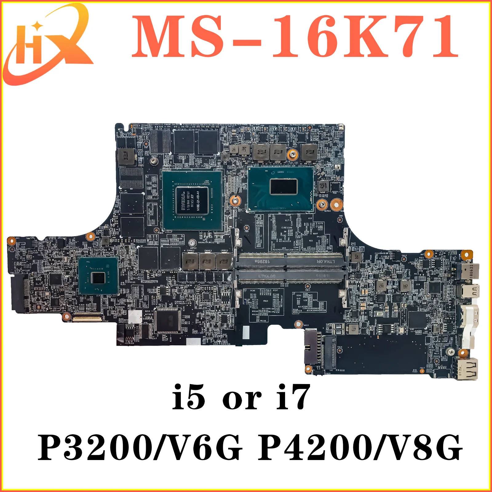 

Mainboard For MSI MS-16K71 MS-16K7 WS63 8SL 8SK Laptop Motherboard i5 i7 8th Gen P3200/V6G P4200/V8G