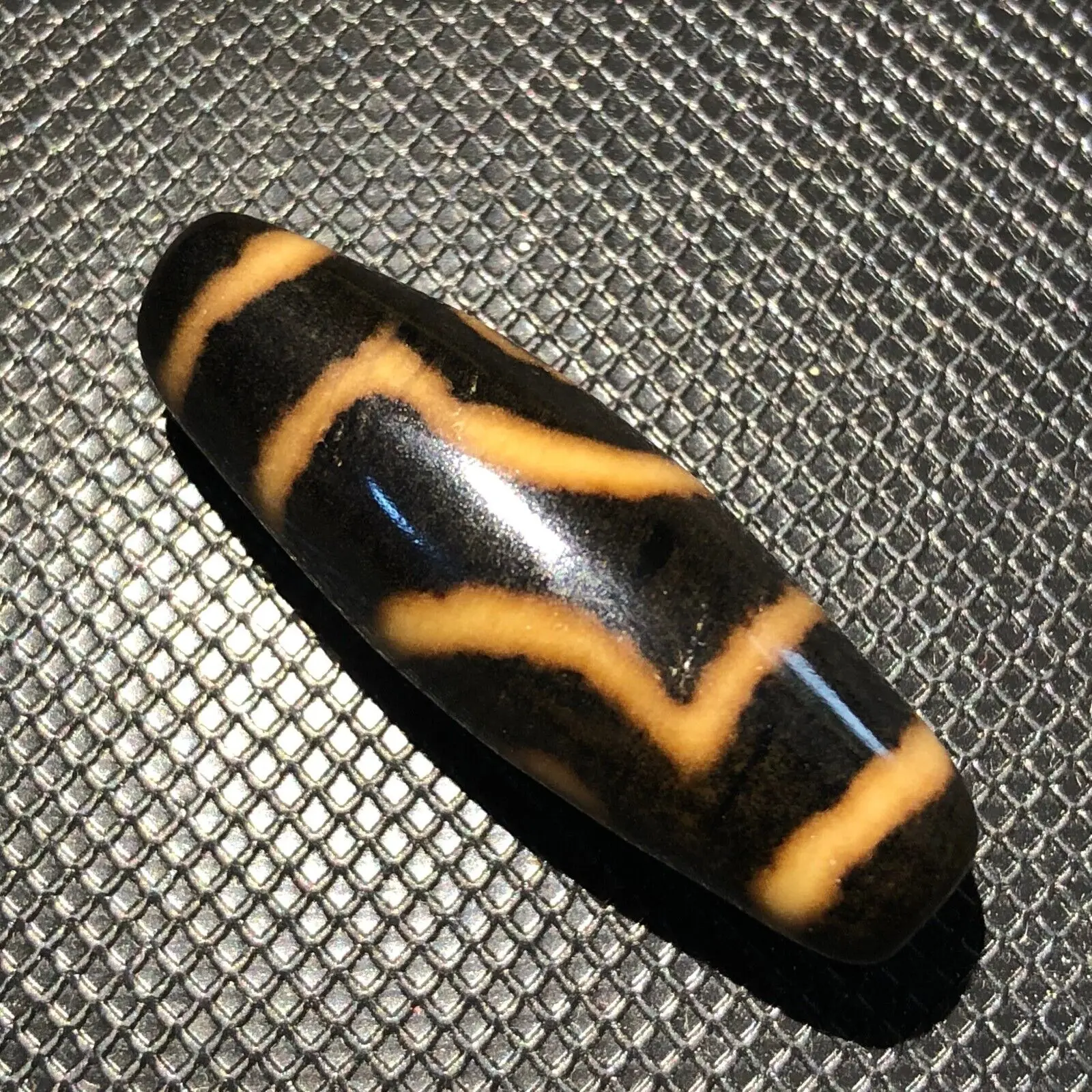 Unique Magic Power Tibetan Old Agate Ivory Color 2Eye totem dZi Bead 13*39mm