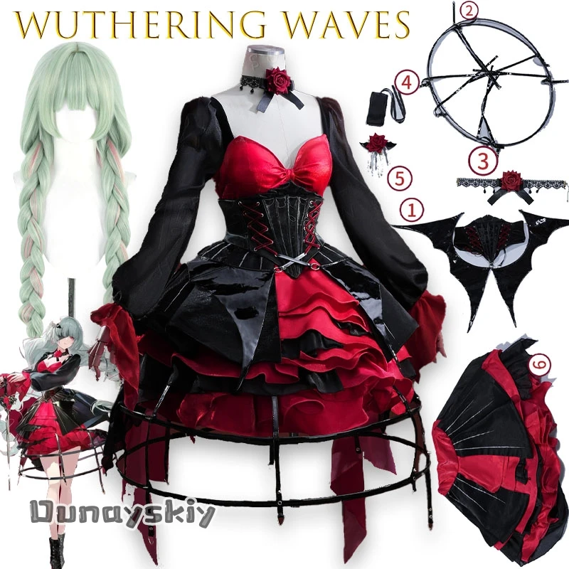 

Game Wuthering Waves Phrolova Harajuku Y2K Bow Lace United Sweet Gothic Lolita Dress Cosplay Costume New Halloween Party Uniform