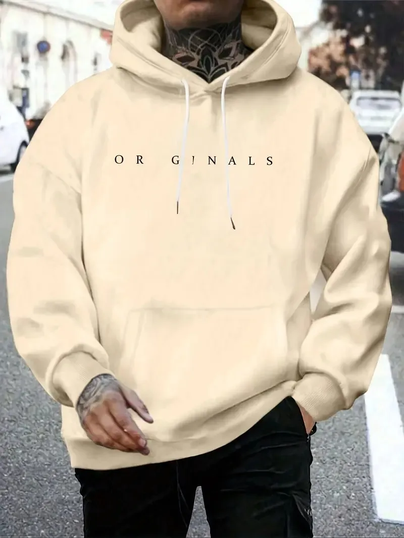 New men's hooded sweatshirt for Fall/Winter 2026. Casual, stylish and versatile, made of soft fabric with letter print.