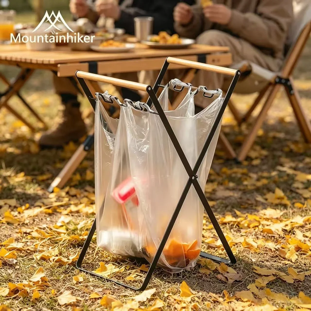 MOUNTAINHIKER Foldable Trash Bag Holder Kitchen Garbage Bag Rack Stand Free Standing Camping Supplies