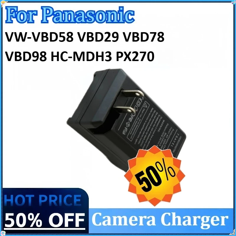

For Panasonic VW-VBD58 VBD29 VBD78 VBD98 HC-MDH3 PX270 298 HC-MDH2 FC100 DVX200 New High Quality Battery Charger