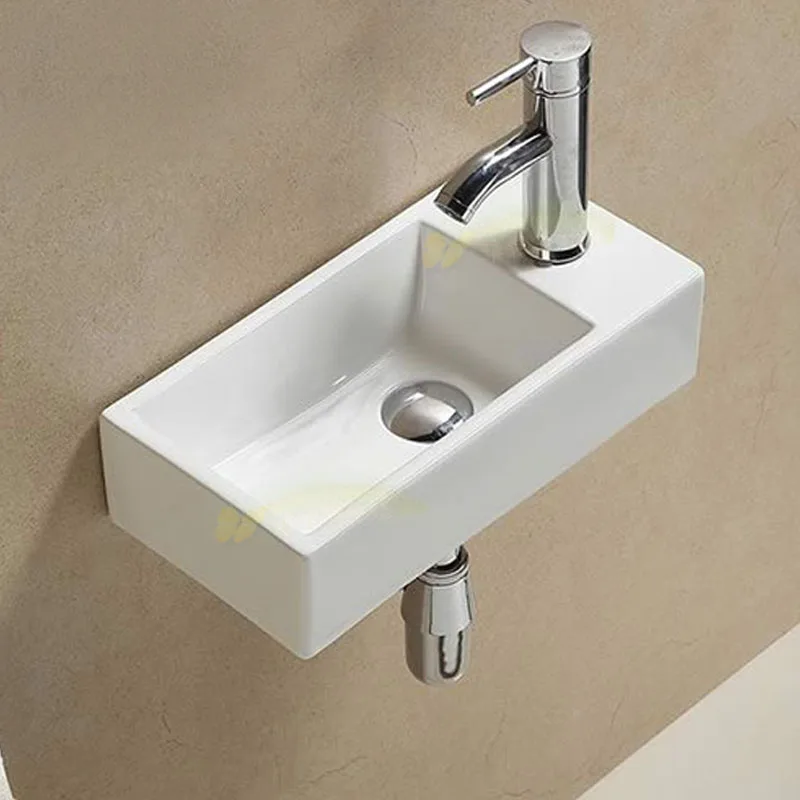 

Mini Wall Hanging Wash Basin Balcony Ultra Narrow Bathroom Sinks Ceramic Platform Basin Home Wall Hanging Bathroom Washbasins