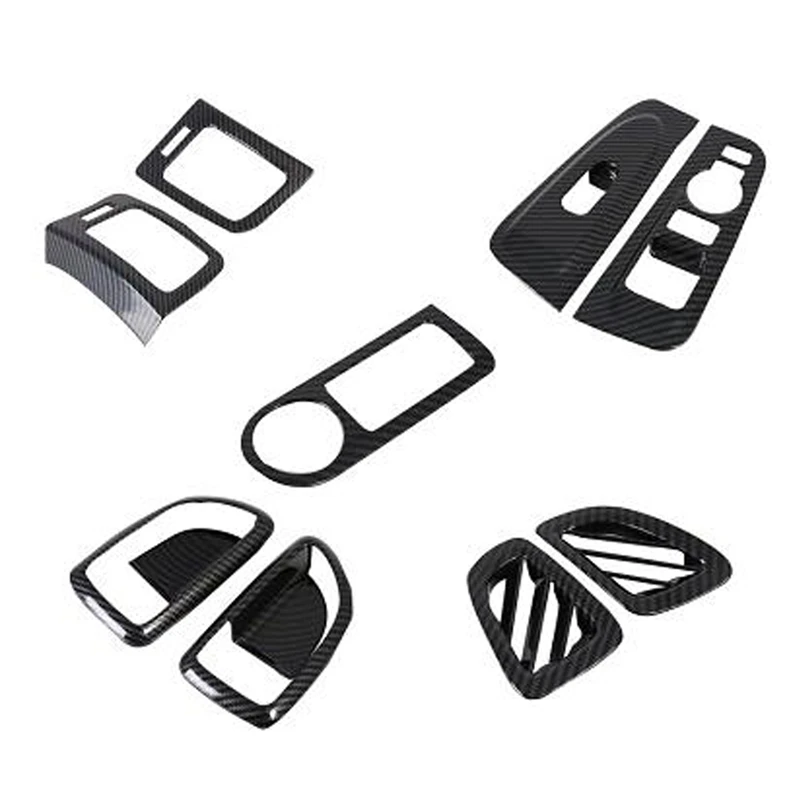 2 Set Car Accessories: 1 Set Front Center Side Air Vent Outlet Tab Clips & 1 Set Air Vent Cover Inner Door Handle Trim