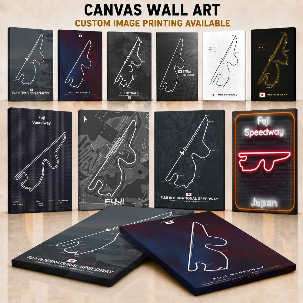 Fuji Speedway Canvas Poster Customized Photo Grand Prix Heritage Style Wall Paintings Decoration Suited For Entertainment Room
