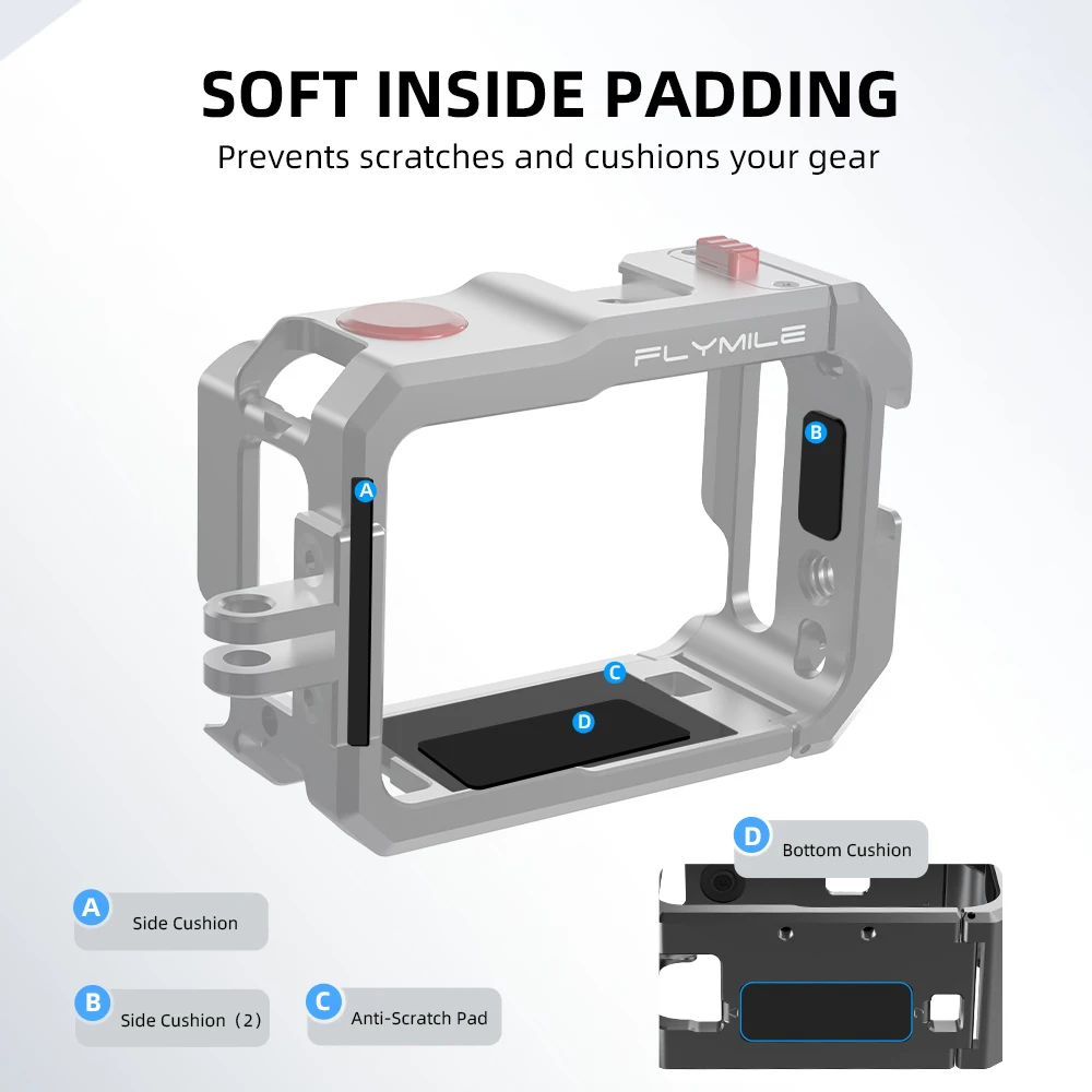 قفص معدني من Flymile لملحقات الكاميرا Insta360 GO Ultra بإطار حماية من سبائك الألومنيوم #6