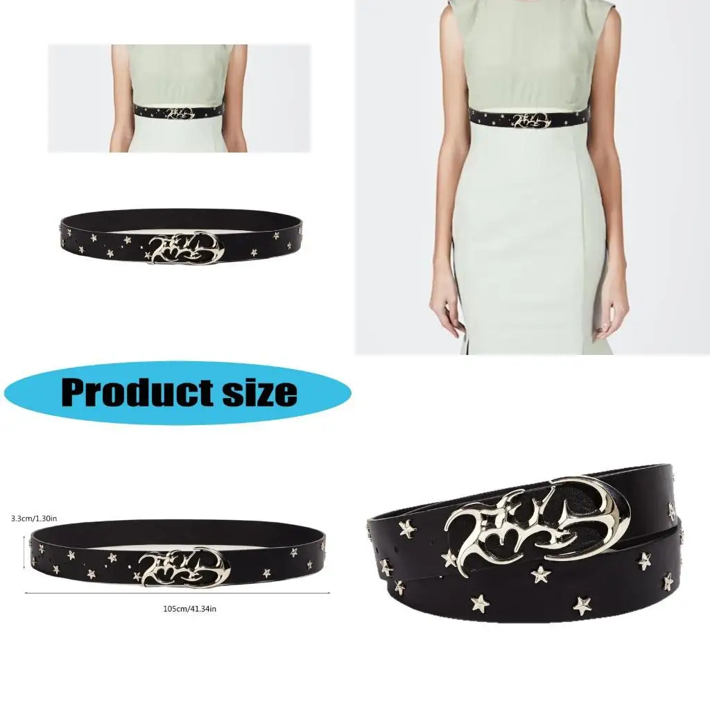 

31BB Adjustable Waist Strap With Rivets Star Unisex Design PU Waist Strap For Adult