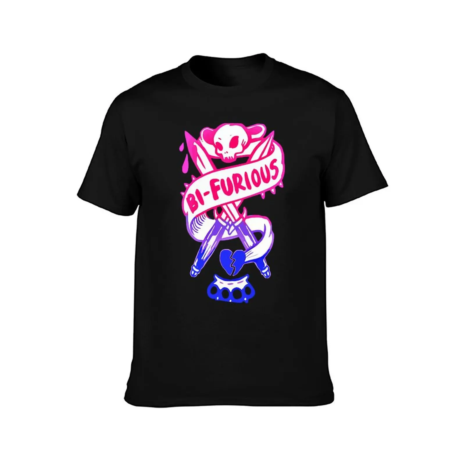 bi furious bisexual 2017 rainbow cute T-Shirt Graphic Print Short Sleeve T-Shirt