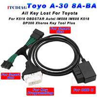 Toyo A-30 A30 Cable 8A-BA for Toyota 4A Smart Key Cable Fit OBDSTAR Autel IM508 IM608 K518 Xhorse Key Tool Plus All Key Lost