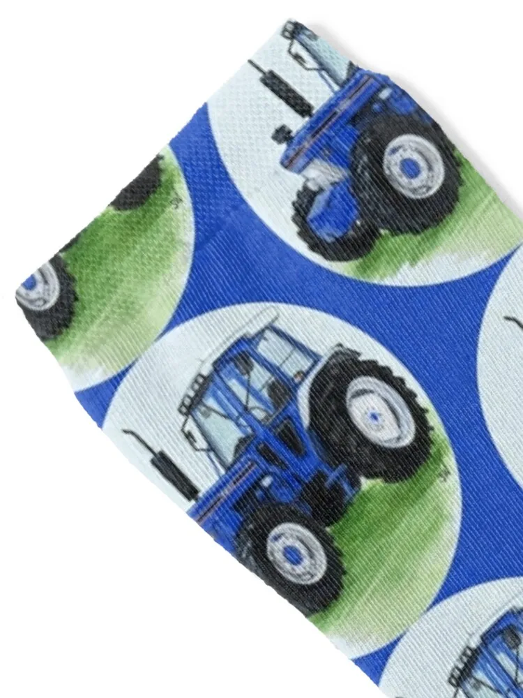 Blue Classic Tractor (blue background) Socks heated halloween gifts Socks Ladies Men\'s