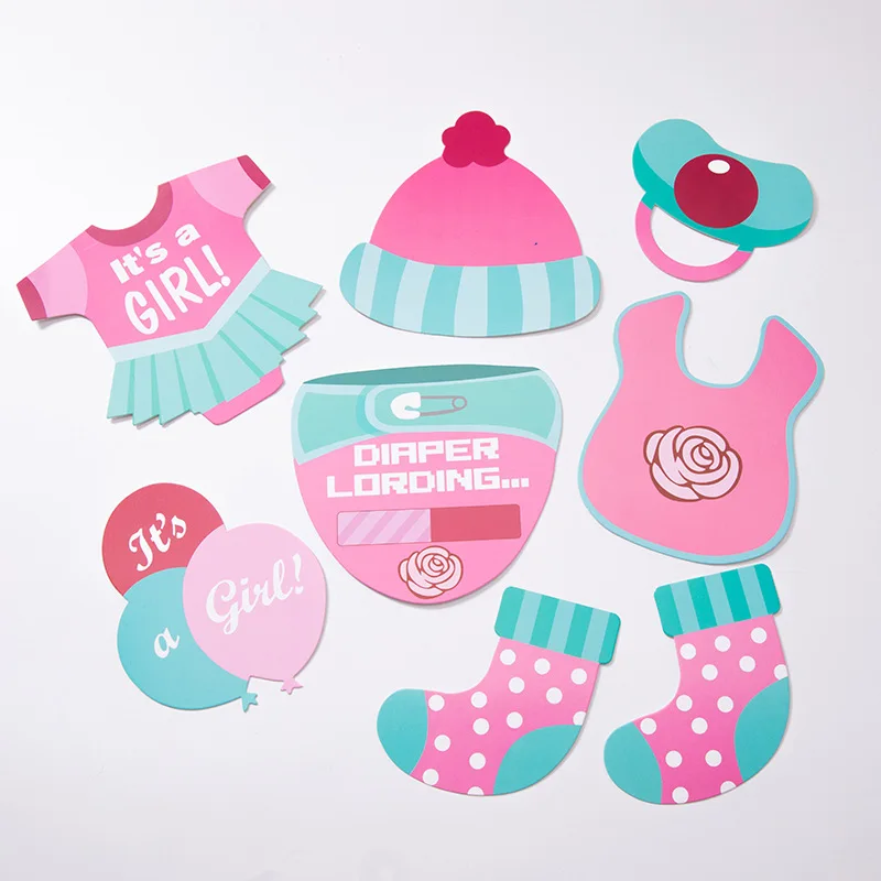 Chicinlife 25Pcs It\'s A Boy/Girl Photo Booth Props Birthday Party Baby Shower Gender Reveal Photobooth Props Decoration Supplies