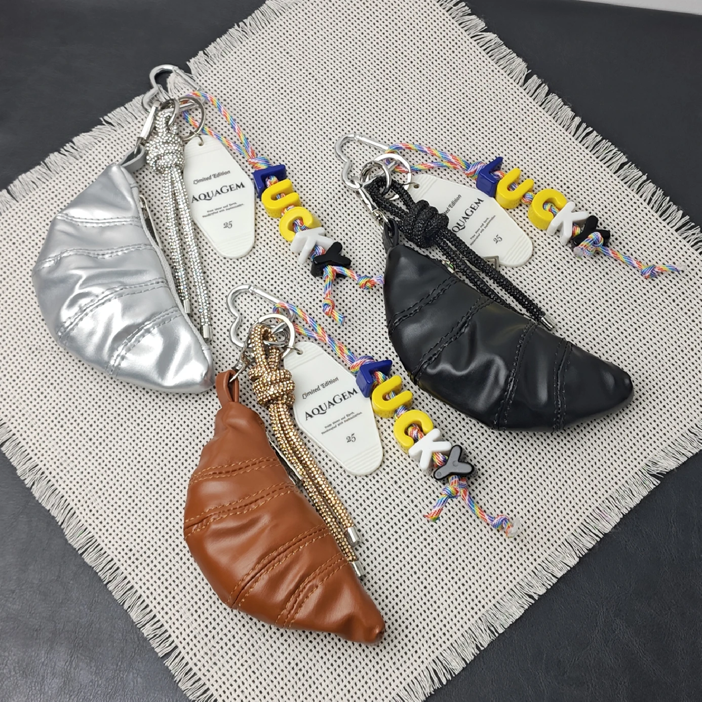 Fashion Ox Horn Bag Pendant Coin Purse Lucky Hanging Rope Exquisite Storage Functional Dumpling Bag Design Key Accessories Gift