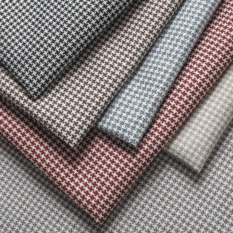 

High-end Thousand Bird Grid Sofa Fabric Thickening Plaid Cotton Linen Cloth Tablecloth Pillow Cushion Cover Handmade DIY Fabric