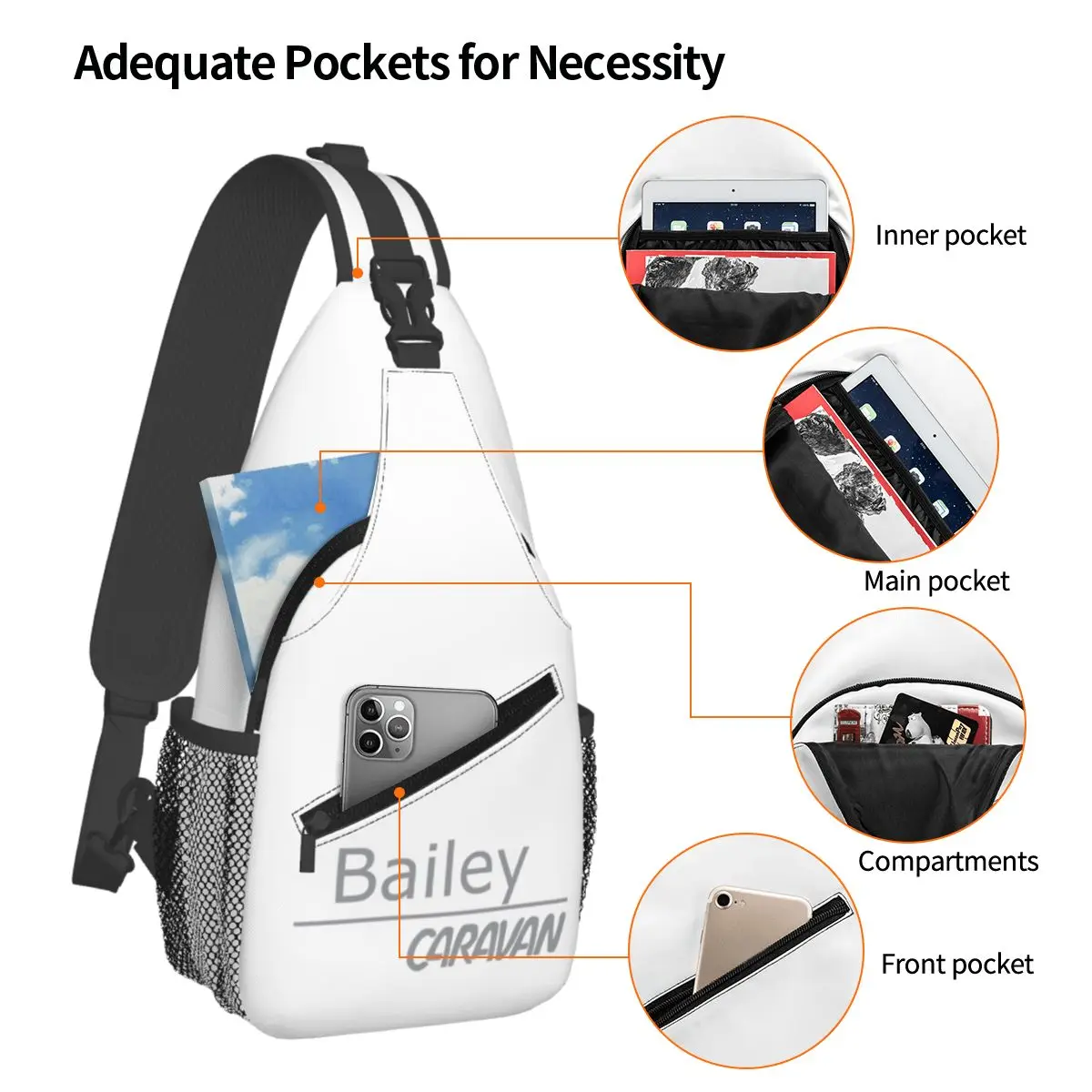 Bailey Bolso de pecho para hombre, bandolera, mochila, bolso de pecho, viaje, senderismo, mochila, bolso de hombro