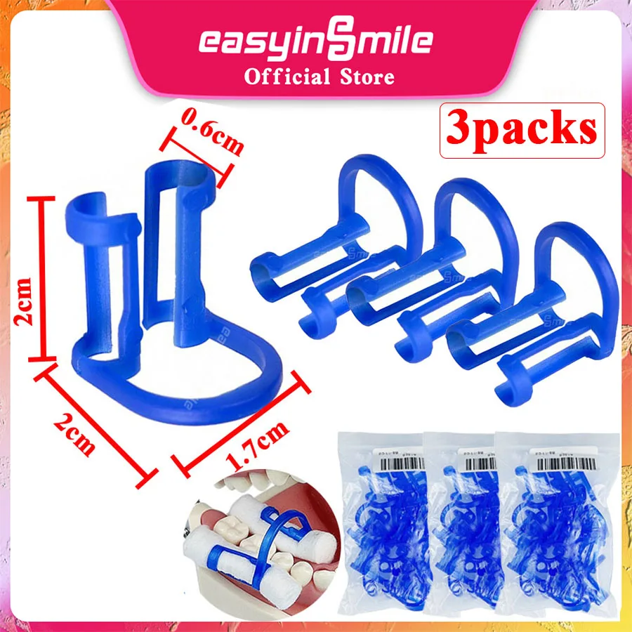 

3Packs Orthodontic Dental Cotton Roll Clip Ortho Plastic Blue Isolator Tool Disposable Cotton Holder Dentist Clinic Lab Supplies